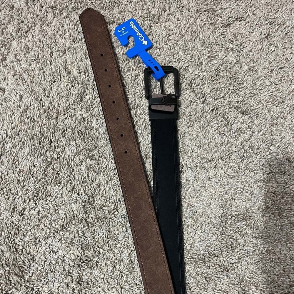Men's 2x Brown and Black Columbia Leather Belt